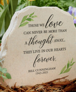 Greenery Memorial Personalized Standing Garden Stone, Personalized Memorial Gift