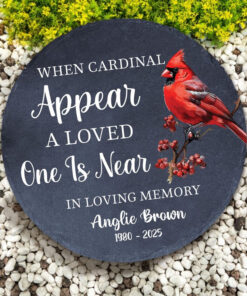 Personalized Cardinal Memorial Stone - Loss Of A Loved One - Memorial Garden Stone - Sympathy Memorial Garden Outdoor Decor