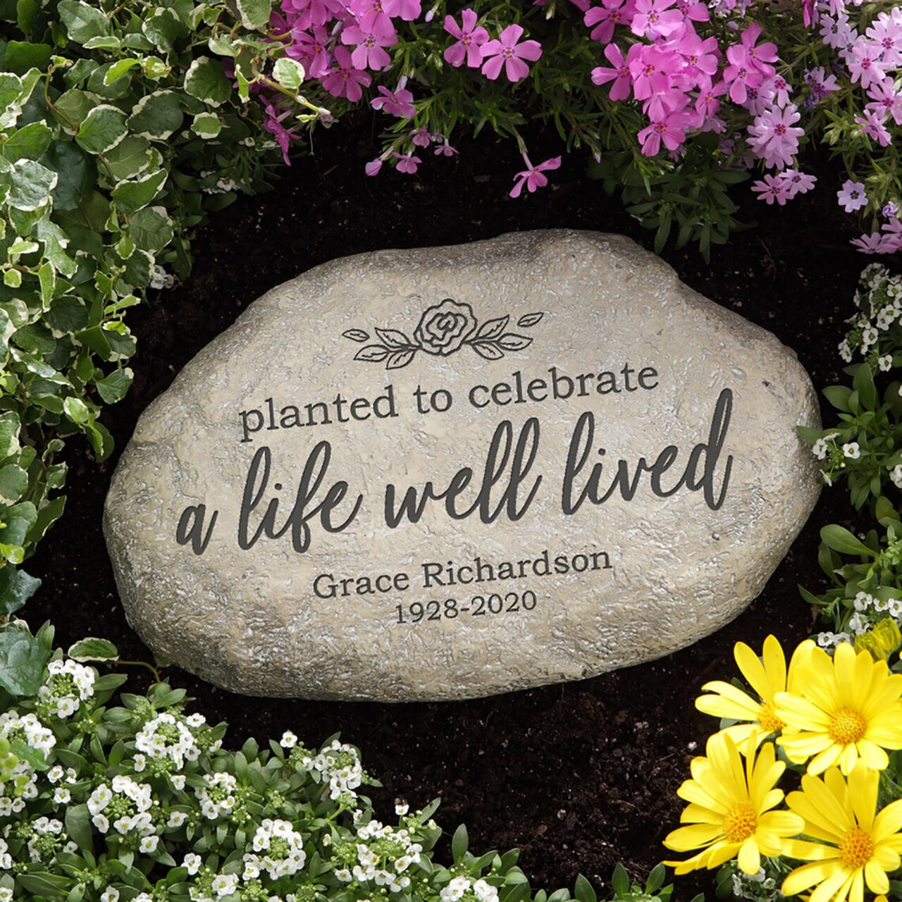 Planted to Celebrate a Life Personalized Memorial Garden Stone - Personalized Memorial Gift