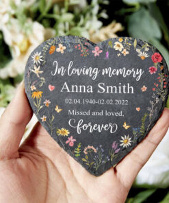 Custom Memorial Stone - Indoor/Outdoor Use - Remembrance Stone for Home or Garden