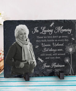 Custom Photo Memorial Stone, Personalized Remembrance Stone for Memorial Garden