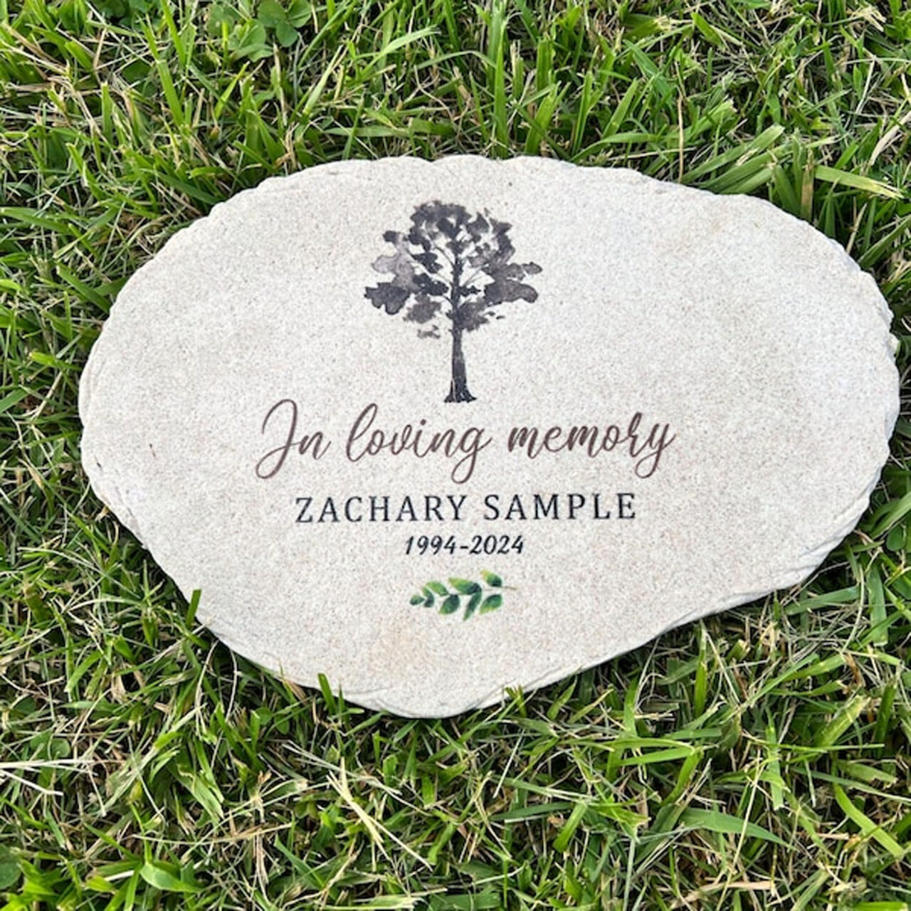 Memorial Tree Flat Personalized Garden Stone - Memorial Gardening Gift