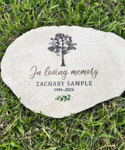 Memorial Tree Flat Personalized Garden Stone - Memorial Gardening Gift