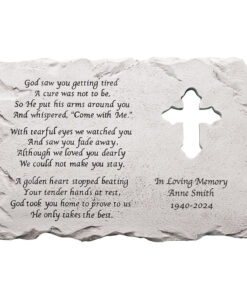 Personalized Cross Memorial Stone - Sympathy - Condolences - Garden Marker - Personalized Memorial Gift