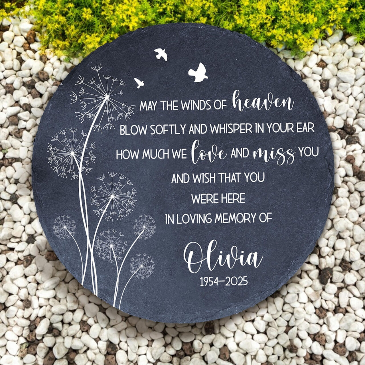 May The May the Winds of Heaven Garden Stone - Beautiful Memorial Stone